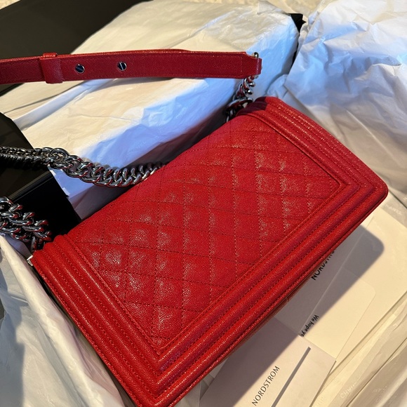 💯 Authentic Chanel Caviar quilted boy medium flap - Picture 10 of 12